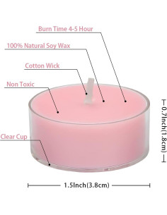 Set de Velas Aromáticas DEYBBY de Cera de Soja - 12 Piezas Rosa 2
