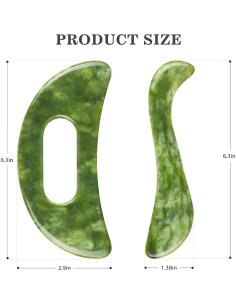 Juego de 2 herramientas de masaje Gua Sha Mierbai de jade 2