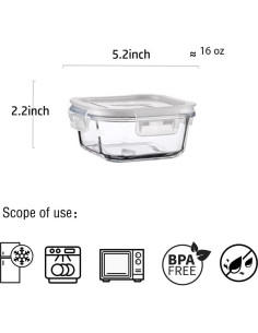 Contenedores de Almacenamiento de Comida de Vidrio 400ml R.repad yay 2