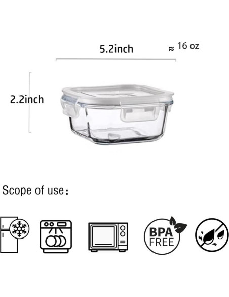 Contenedores de Almacenamiento de Comida de Vidrio 400ml R.repad yay Contenedores de Almacenamiento de Comida de Vidrio 400ml R.repad yay