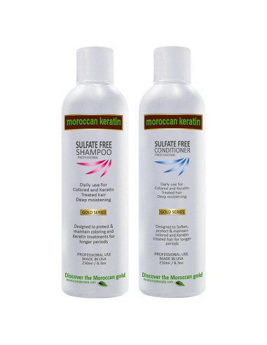Juego de Champú y Acondicionador Sin Sulfatos Moroccan Keratin 250ml