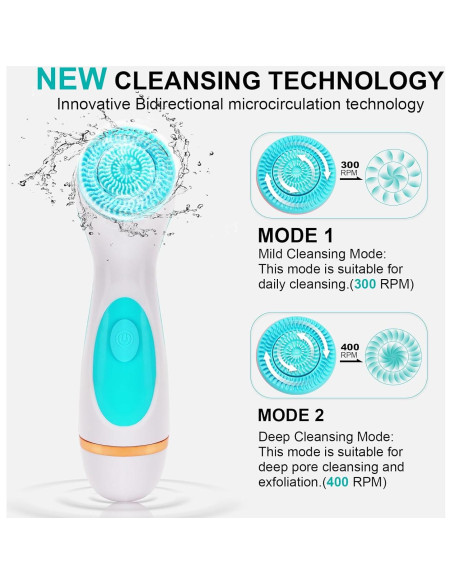 Cepillo Facial Eléctrico DotPet WL-8299, 3 en 1 Impermeable