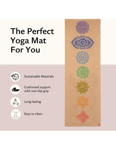 Alfombrilla de Yoga de Corcho Shakti Warrior Chakra 182x61cm 2