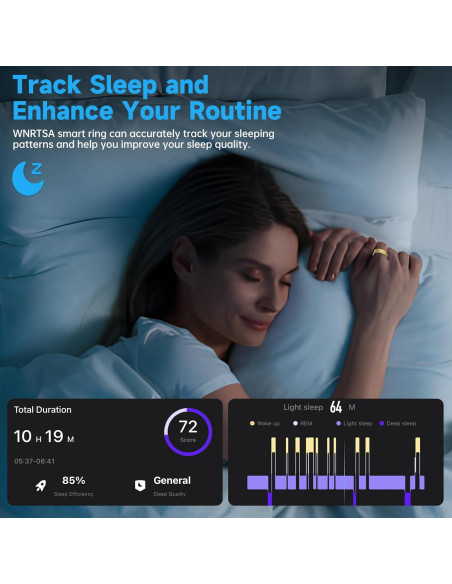 Anillo Inteligente WNRTSA Monitor de Salud Negro 8