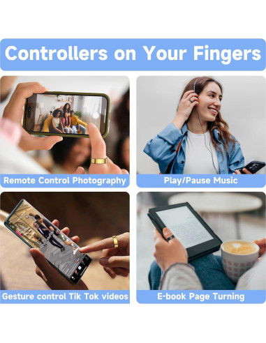 Anillo Inteligente WNRTSA Monitor de Salud Negro 8