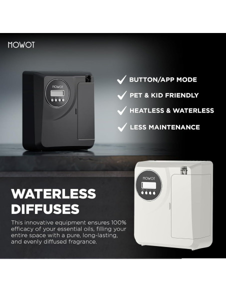 Difusor de Aceite Esencial MOWOT 200ml Bluetooth Sin Agua