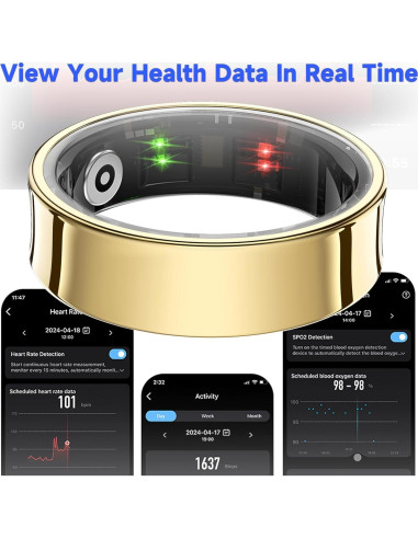 Anillo Inteligente WNRTSA Monitor de Salud Negro 8