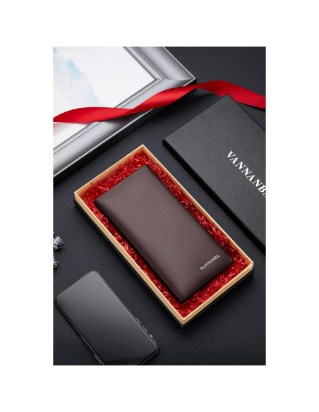 Billetera de Cuero VANNANBA para Hombres con Bloqueo RFID Billetera de Cuero VANNANBA para Hombres con Bloqueo RFID