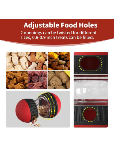 Juguete de rompecabezas para perros JoyBruko rojo, dispensador de golosinas
