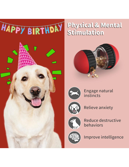 Juguete de rompecabezas para perros JoyBruko rojo, dispensador de golosinas Juguete de rompecabezas para perros JoyBruko rojo, dispensador de golosinas