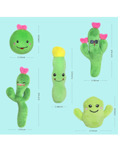 Paquete de 5 Juguetes para Gato con Hierba Gatera Cactus 2