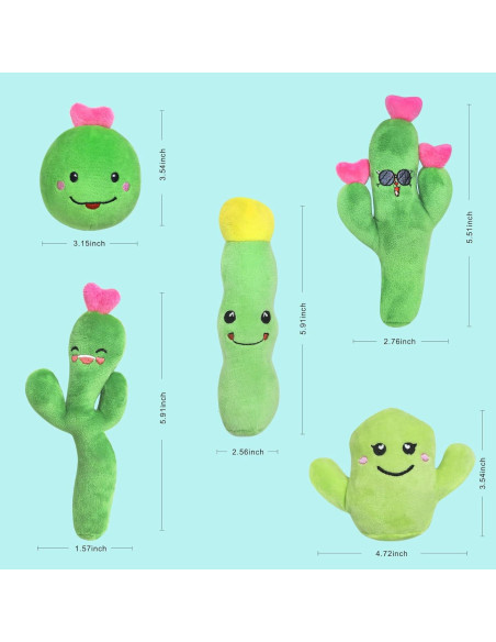 Paquete de 5 Juguetes para Gato con Hierba Gatera Cactus