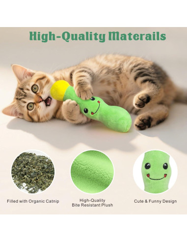 Paquete de 5 Juguetes para Gato con Hierba Gatera Cactus