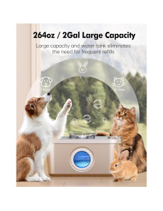 Fuente de Agua para Perros PETHIND 7.57L Acero Inoxidable Silenciosa 2