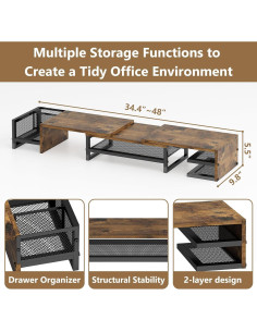 Soporte Doble para Monitor Wisdom Star con Cajón Ergonómico 2