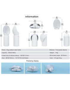 Botella de Agua para Perros Sprigold 550ml Plegable a Prueba de Fugas 2