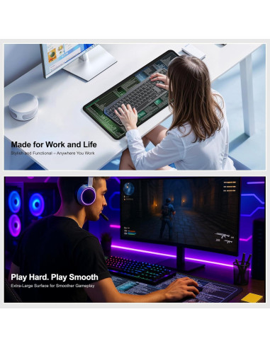 Alfombrilla de Ratón Extra Grande Esquina Secreta 70x30 cm con Atajos