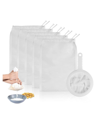 Paquete de 6 Coladores de Malla Fina Haosens 200 Mallas