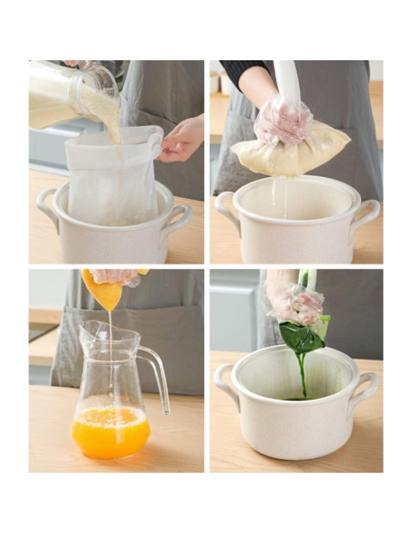 Paquete de 6 Coladores de Malla Fina Haosens 200 Mallas Paquete de 6 Coladores de Malla Fina Haosens 200 Mallas