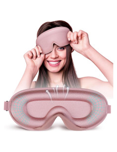 Máscara para dormir 3D Cozyhealth ajustable, color Rosa Dorado