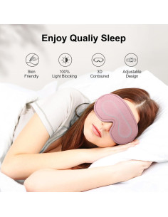 Máscara para dormir 3D Cozyhealth ajustable, color Rosa Dorado 2