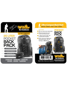 Mochila Plegable Ultraligera Wilcor 20L Negra para Viaje 2
