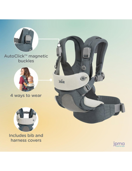 Portabebés Joie Savvy Marina - Ergonómico 4 posiciones, 0.97 kg