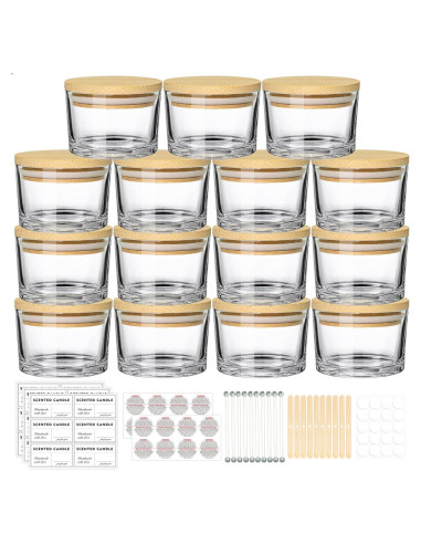 Frascos de vidrio para velas SUPMIND 4oz - Paquete de 15