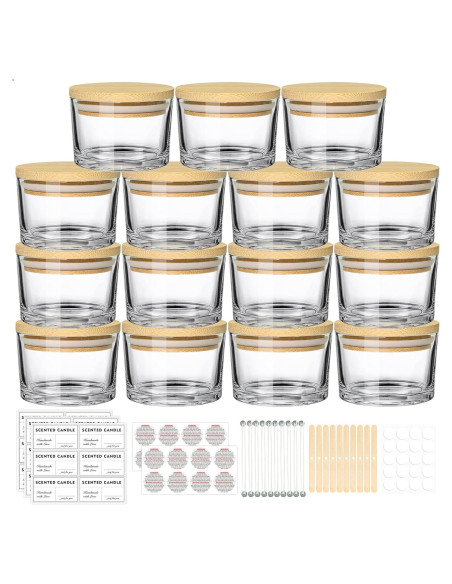 Frascos de vidrio para velas SUPMIND 4oz - Paquete de 15