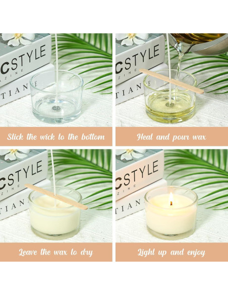 Frascos de vidrio para velas SUPMIND 4oz - Paquete de 15