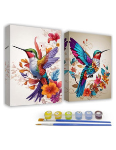 Kit de Pintura por Números KYOQFVN - 2 Lienzos 20x30 cm