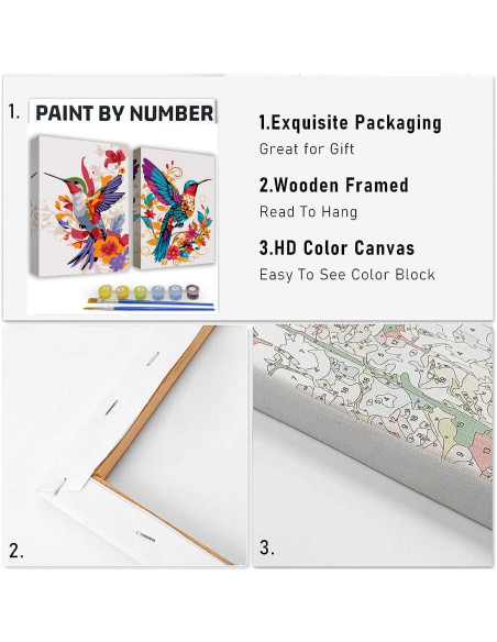 Kit de Pintura por Números KYOQFVN - 2 Lienzos 20x30 cm