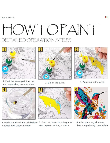 Kit de Pintura por Números KYOQFVN - 2 Lienzos 20x30 cm