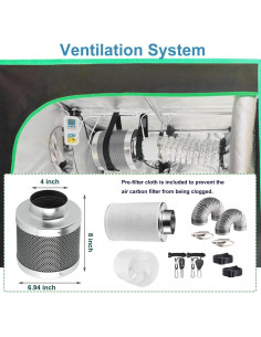 Kit Completo Carpa de Cultivo iMeshbean 121.9x121.9x203.2cm LED 60W 2