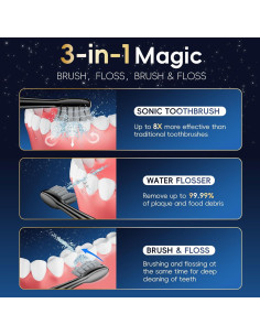 Cepillo de dientes eléctrico OILSAO con irrigador 2 en 1 2
