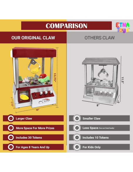 Máquina de Garras Electrónica Etna 4093 con Sonido y 30 Fichas