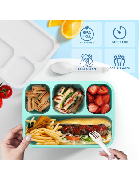 Contenedores de Snack Bento Yumuk 4 Compartimentos 1300ml Contenedores de Snack Bento Yumuk 4 Compartimentos 1300ml