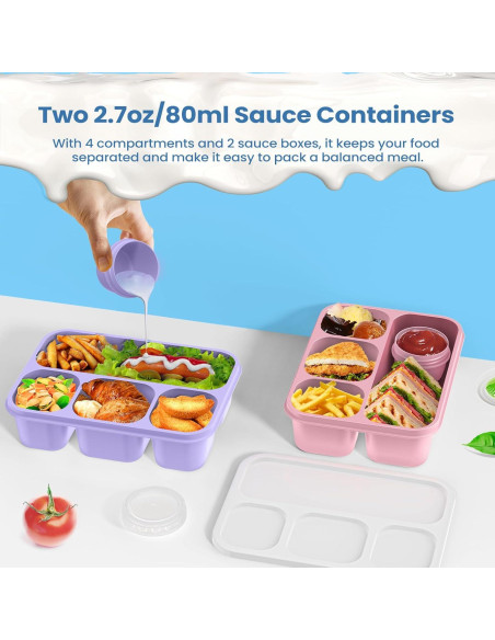 Contenedores de Snack Bento Yumuk 4 Compartimentos 1300ml Contenedores de Snack Bento Yumuk 4 Compartimentos 1300ml