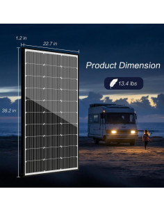 Kit de Panel Solar JJN 200W 12V con Controlador 30A y Cables 2