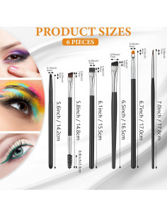 Set de 6 Brochas de Maquillaje para Cejas Zopeal - Anguladas y Planas 2