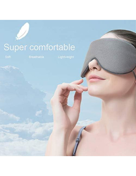 Máscara para dormir DMaos ajustable, seda fría y cálida