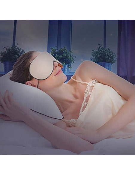Máscara para dormir DMaos ajustable, seda fría y cálida