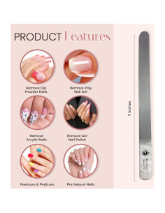 Lima de Uñas de Diamante Krisp Beauty - Acero Inoxidable Doble Cara 2