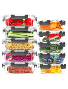 Contenedores de Vidrio Herméticos Skroam 10-Pack 370ml y 1040ml