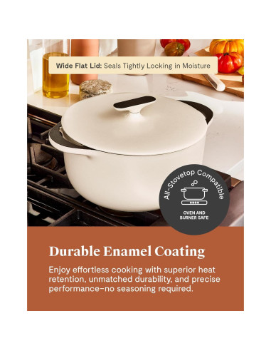 Horno Holandés Caraway 6.5qt Hierro Fundido Esmaltado Azul