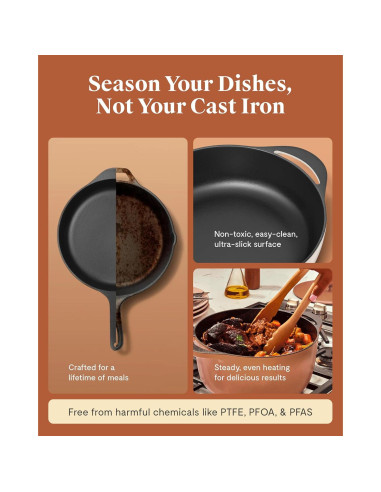 Horno Holandés Caraway 6.5qt Hierro Fundido Esmaltado Azul