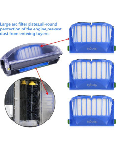 Kit de Repuestos para iRobot Roomba 500 y 600 - 4 Filtros y Cepillos 2