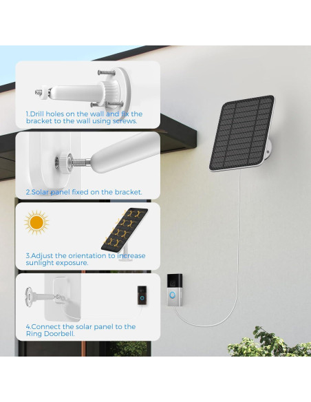 Panel Solar 5W Baaletc IP66 para Timbre Ring 2/3/4