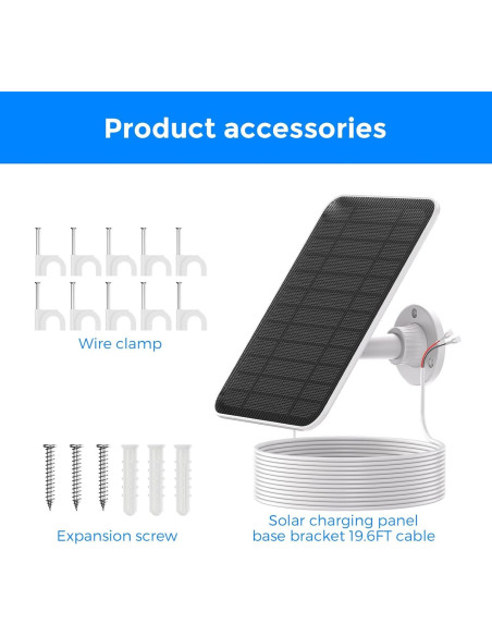 Panel Solar 5W Baaletc IP66 para Timbre Ring 2/3/4