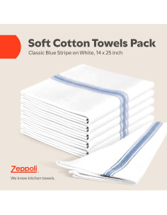 Toallas de Cocina 100% Algodón Zeppoli - Paquete de 15 - 63.5x35.6 cm 2